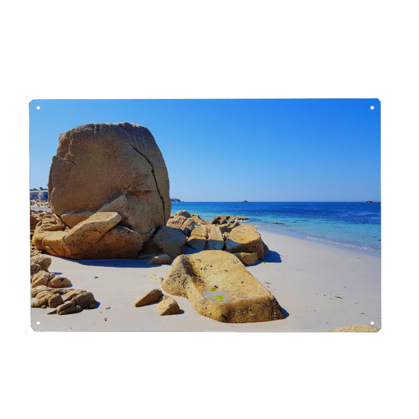 Metall Poster "Felsbrocken an der Küste" artboxONE - Natur,Reise,Reise / Strand und Meer
