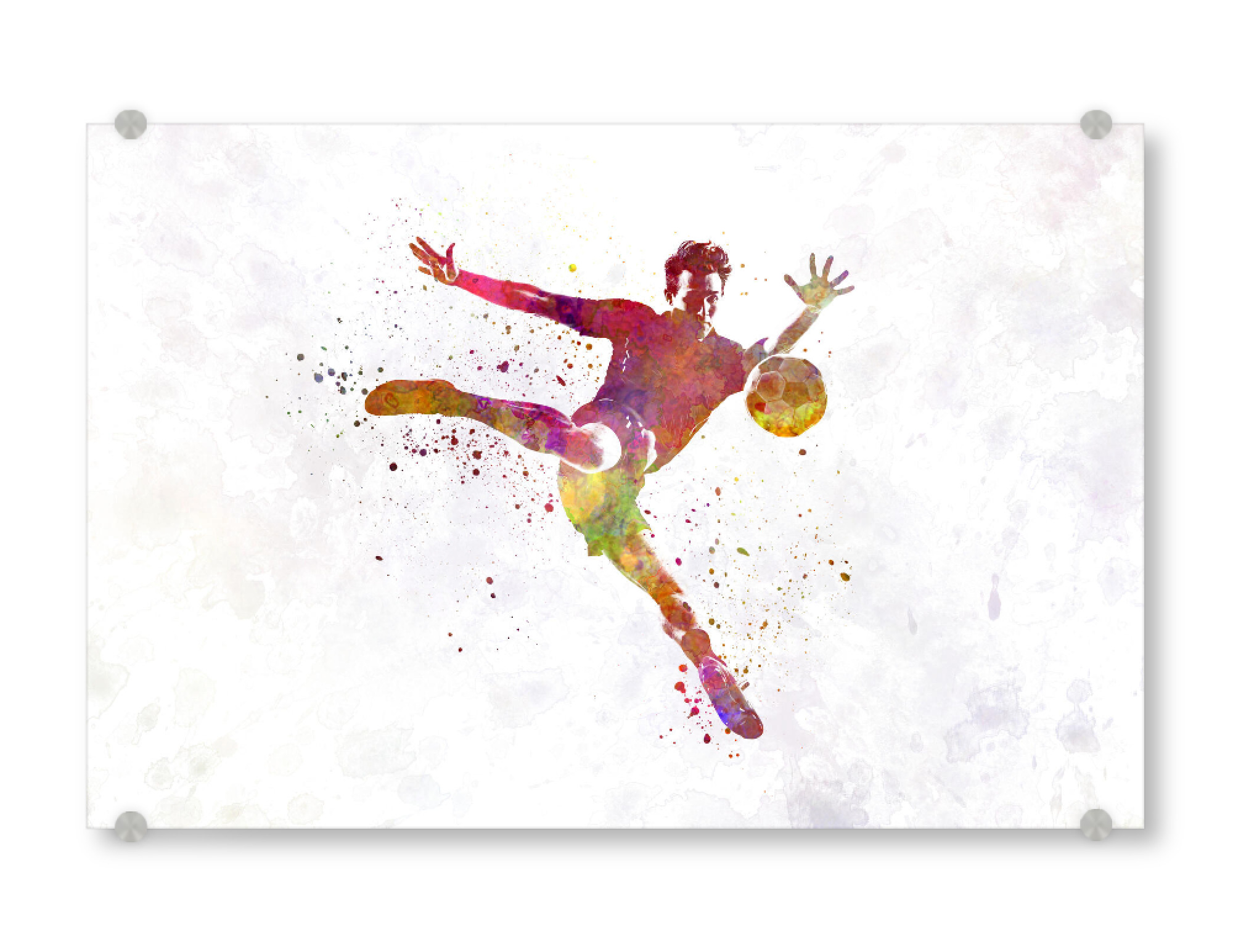 Acrylglasbild "Soccer player in watercolor-n" artboxONE - Sport / Fußball