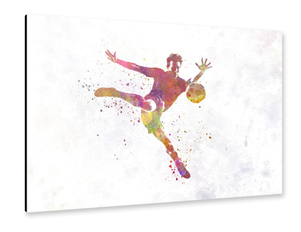 Alu-Dibond "Soccer player in watercolor-n" 30x20 cm artboxONE