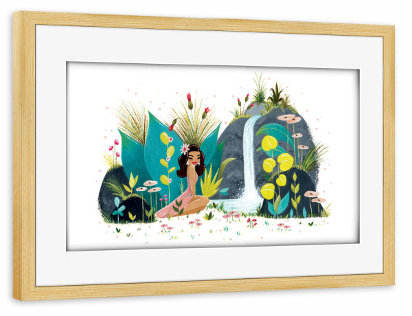 Poster mit Rahmen kiefer "Fantom Fifi Art-Tiki Waterfall" artboxONE - Natur,Reise,Floral,Comic,Menschen