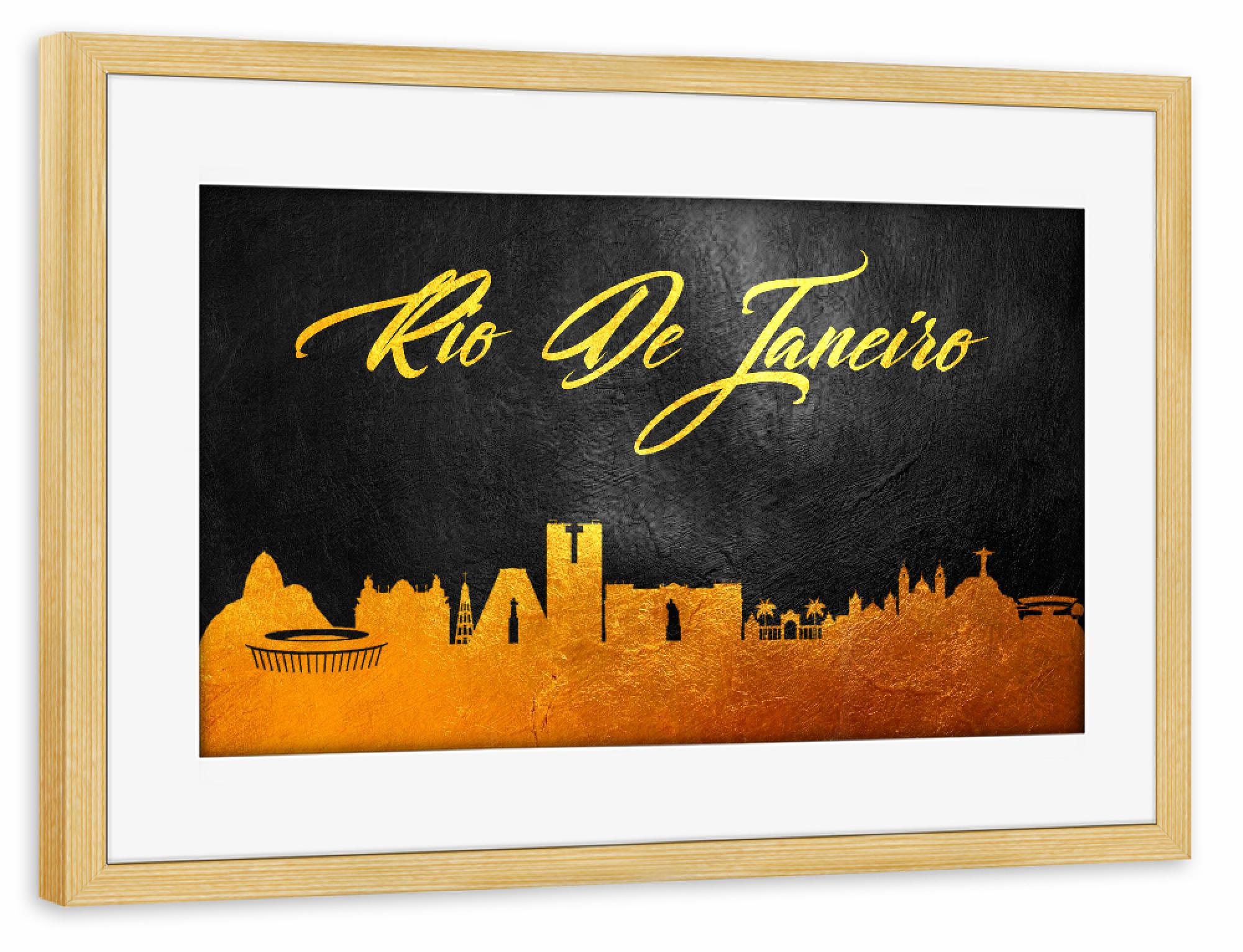 Poster mit Rahmen kiefer "Rio De Janeiro Brazil" artboxONE - Reise,Städte / Rio de Janeiro - Rio de janeiro,Brazll,Brasilien,City,Stadt,Reise,Travel