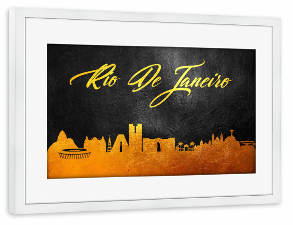 Poster mit Rahmen weiß "Rio De Janeiro Brazil" artboxONE - Reise,Städte / Rio de Janeiro - Rio de janeiro,Brazll,Brasilien,City,Stadt,Reise,Travel