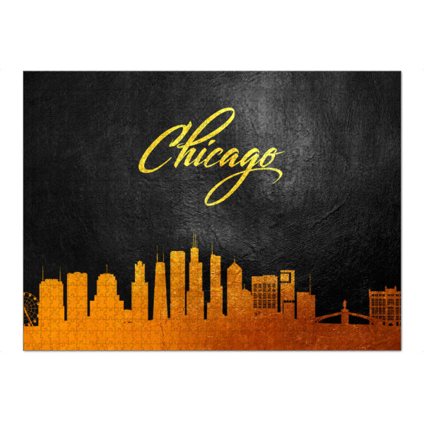 Puzzle Ravensburger "Chicago Illinois Gold Skyline" artboxONE - Städte,Reise,Städte / Chicago