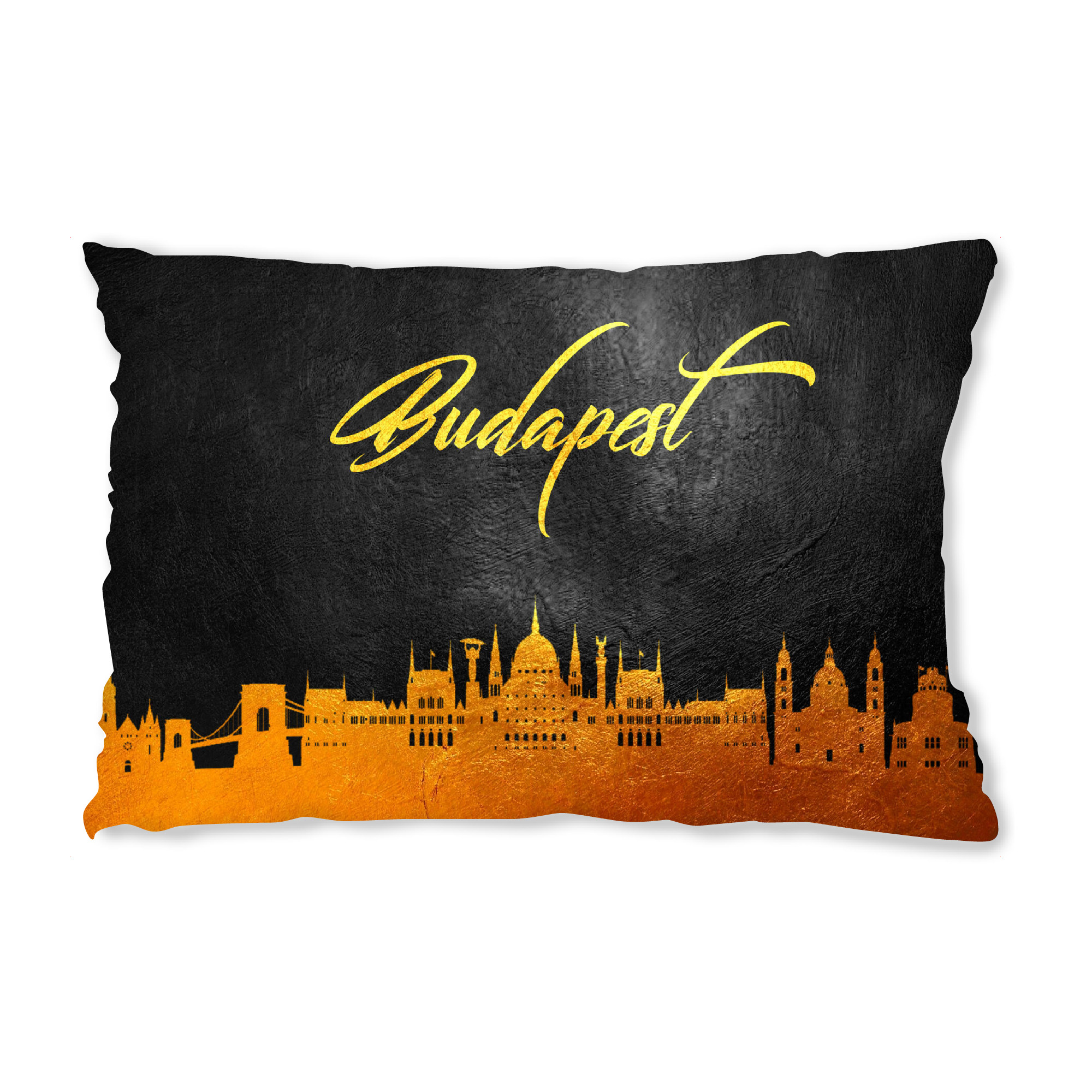 Design-Kissen "Budapest Hungary Gold Skyline" artboxONE - Reise,Städte / Budapest - Budapest,Budapestskyline,City,Stadt,Reise,Travel
