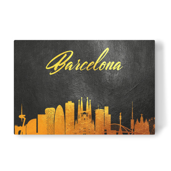 Leinwandbild "Barcelona Spain Gold Skyline" artboxONE - Reise,Städte / Barcelona - Barcelona,Barcelona skyline,Spanien,Spain,City,Stadt,Reise,Travel
