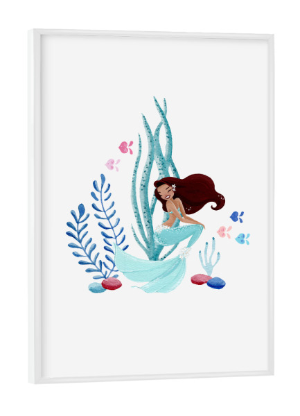 Poster mit weißem Rahmen "Fantom Fifi Art-Mermaid Underwater" artboxONE - Natur,Comic,Menschen,Unterwasser