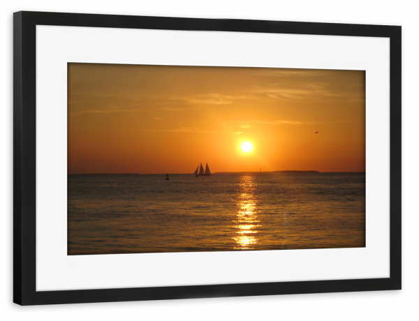Poster mit Rahmen schwarz "Sonnenuntergang in Key West" artboxONE - Natur,Reise / Strand und Meer,Reise / Länder