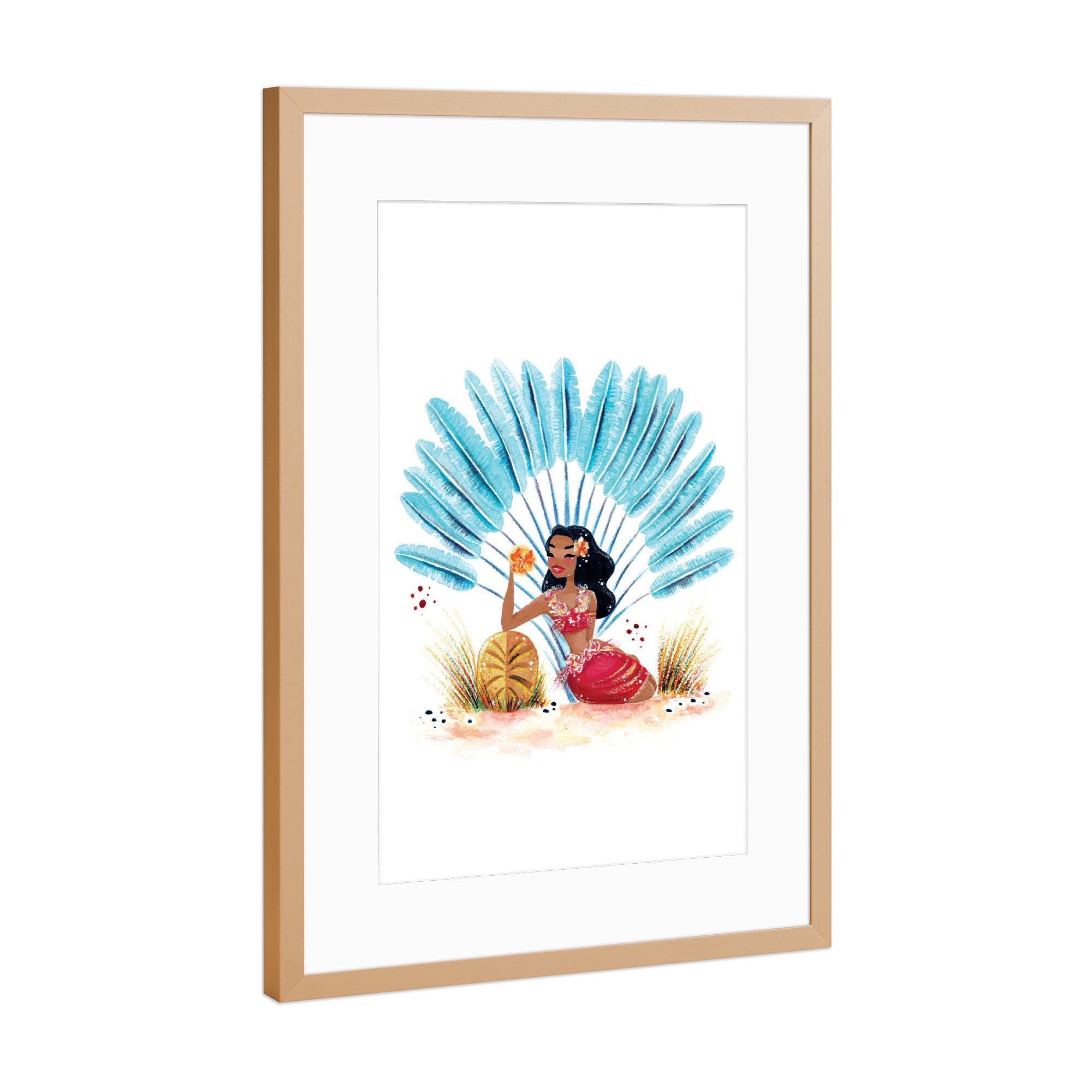 Poster mit Rahmen Kupfer "Fantom Fifi Art-Tropic Palms" artboxONE - Natur,Floral,Comic,Menschen