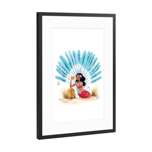 Poster mit Rahmen Schwarz (Metallic) "Fantom Fifi Art-Tropic Palms" artboxONE - Natur,Floral,Comic,Menschen