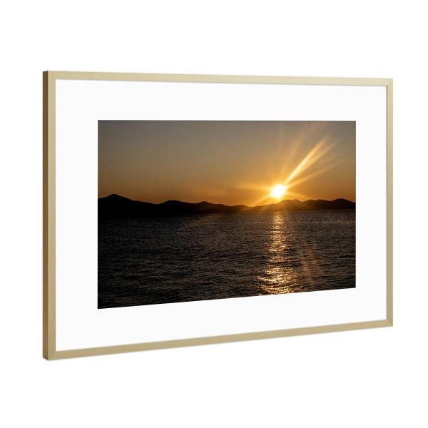 Poster mit Rahmen Gold "Sonnenuntergang in Zadar" artboxONE - Natur,Reise,Reise / Strand und Meer