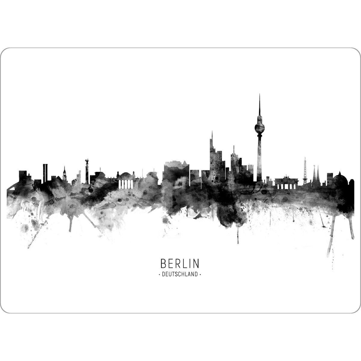 Tischset "Berlin Germany Skyline BW Text" artboxONE - Städte,Städte / Berlin,Schwarzweiß