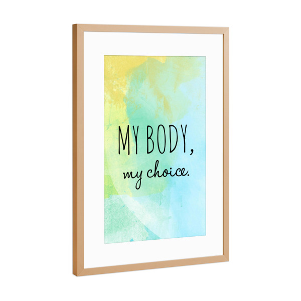 Poster mit Rahmen Kupfer "Mein Körper Spruch" artboxONE - Typografie