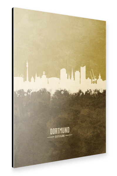 Alu-Dibond "Dortmund Germany Skyline Brown" 30x20 cm artboxONE