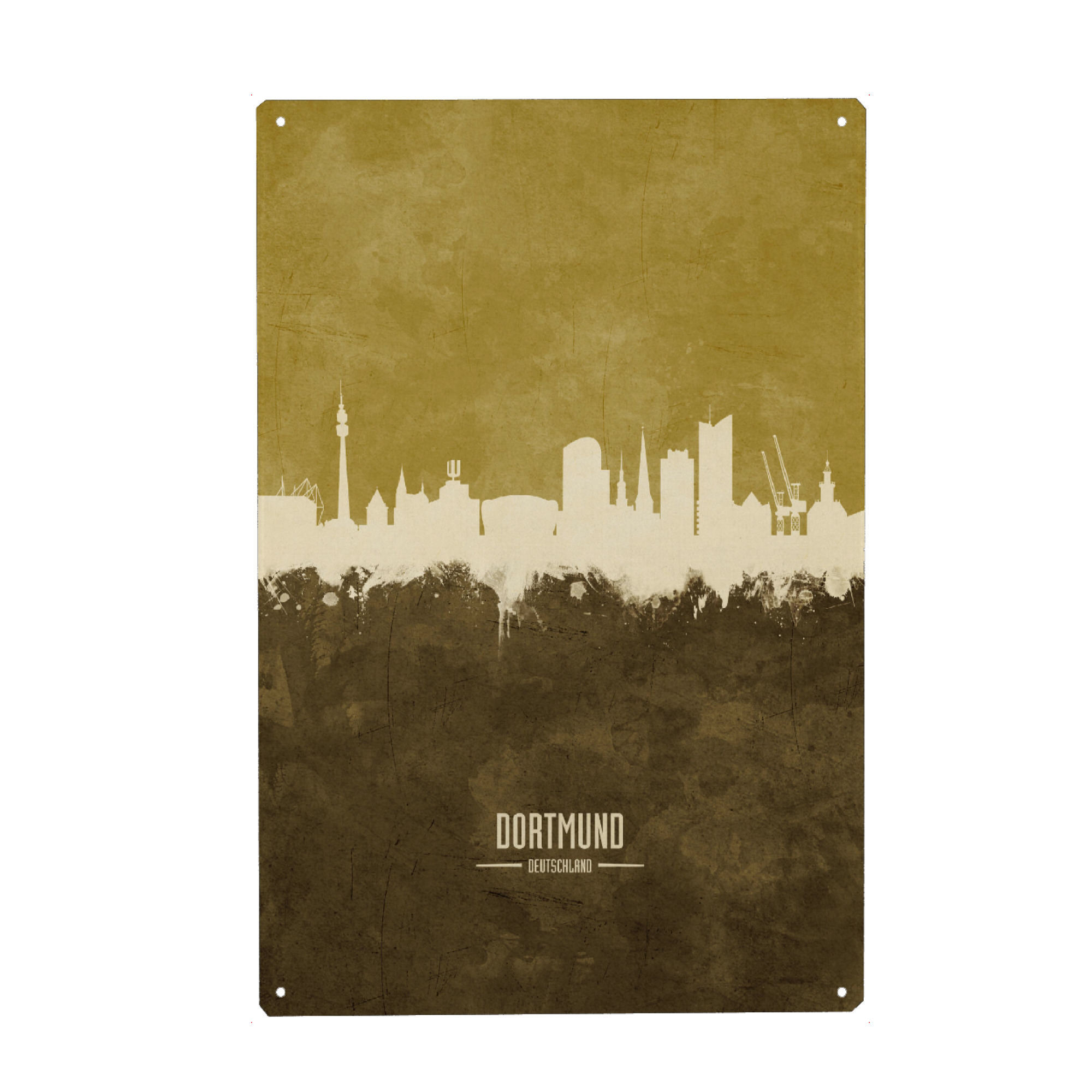 Metall Poster "Dortmund Germany Skyline Brown" artboxONE - Städte