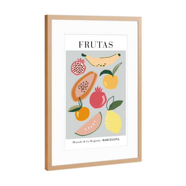 Poster mit Rahmen Kupfer "Frutas" artboxONE - Floral,Essen & Trinken / Obst & Gemüse,Festivals