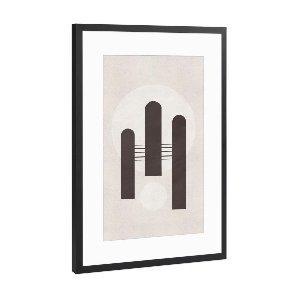 Poster mit Rahmen Schwarz (Metallic) "Kunga - Minimalismus Triumph" artboxONE - Abstrakt,Geometrie