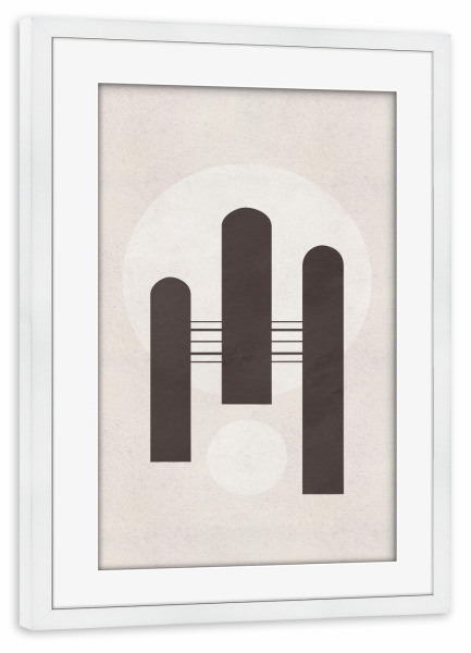 Poster mit Rahmen weiß "Kunga - Minimalismus Triumph" artboxONE - Abstrakt,Geometrie