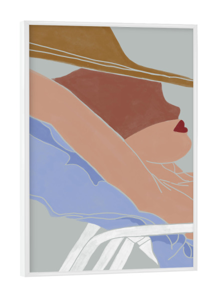 Poster mit weißem Rahmen "Kunga - Am Strand Sonnenstrahlen" artboxONE - Reise,Comic,Reise / Strand und Meer,Fashion,Für Mama