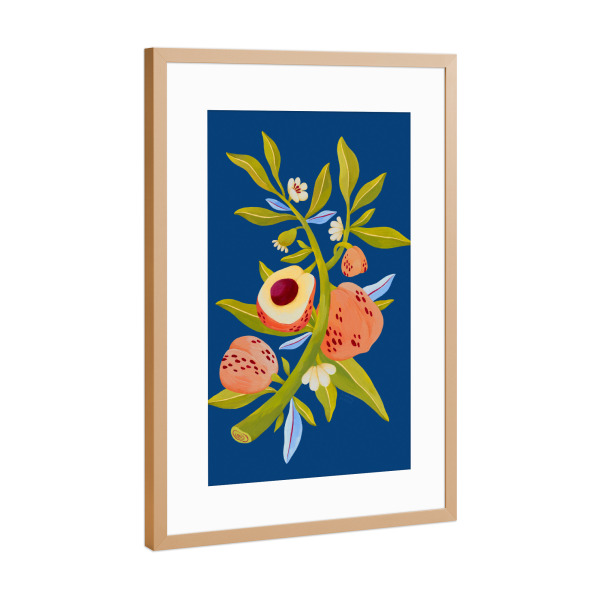 Poster mit Rahmen Kupfer "Flaming Garden - Peach Tree" artboxONE - Natur,Floral,Comic,Essen & Trinken / Obst & Gemüse