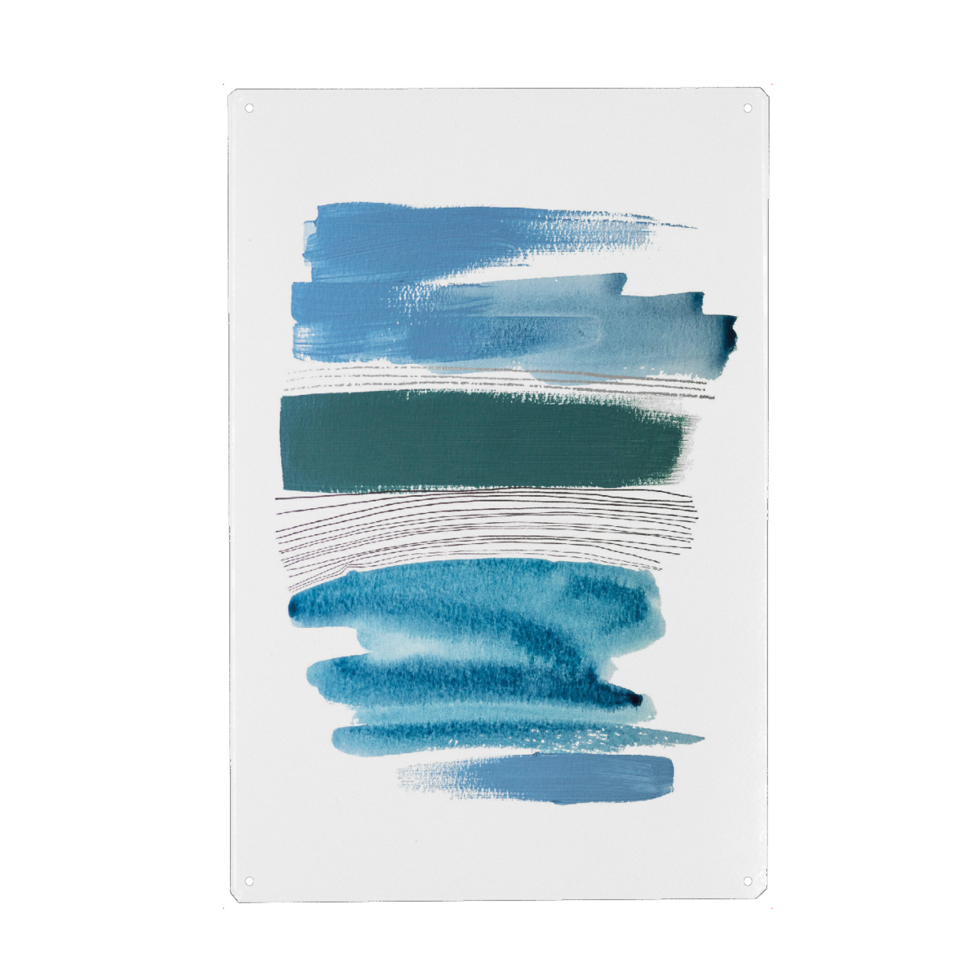 Metall Poster "Buffiere - Am Ufer" artboxONE - Abstrakt - Abstrakt,Aquarell,Wasserfarben,Striche,Linien,Pinsel,Watercolor,Abstract - Blechschild