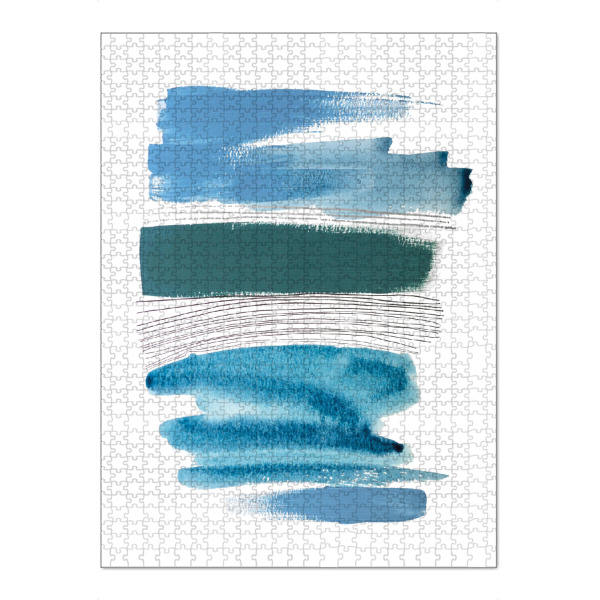 Puzzle Ravensburger "Buffiere - Am Ufer" artboxONE - Abstrakt - Abstrakt,Aquarell,Wasserfarben,Striche,Linien,Pinsel,Watercolor,Abstract