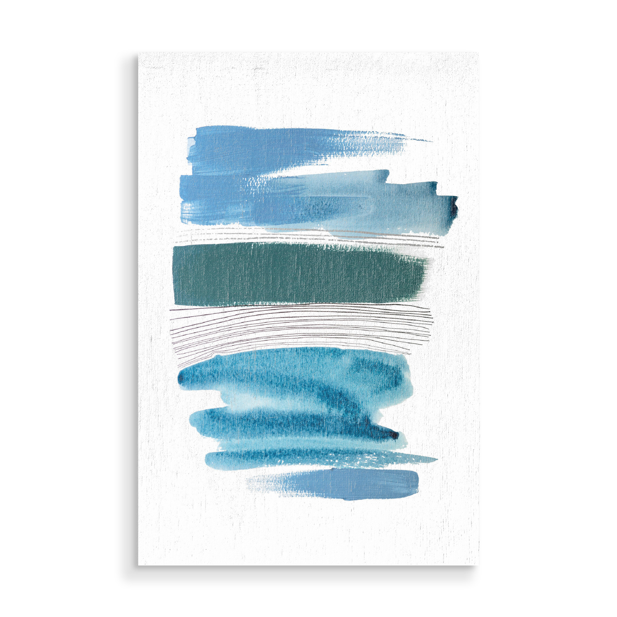 Holzbild "Buffiere - Am Ufer" artboxONE - Abstrakt - Abstrakt,Aquarell,Wasserfarben,Striche,Linien,Pinsel,Watercolor,Abstract