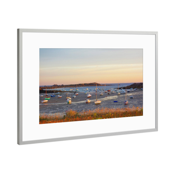 Poster mit Rahmen Silber "Boote bei Ebbe" artboxONE - Natur,Reise / Strand und Meer,Sport