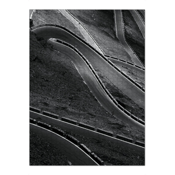 Puzzle Ravensburger "Gebirgspass Stilfser Joch" artboxONE - Reise,Schwarzweiß,Sport