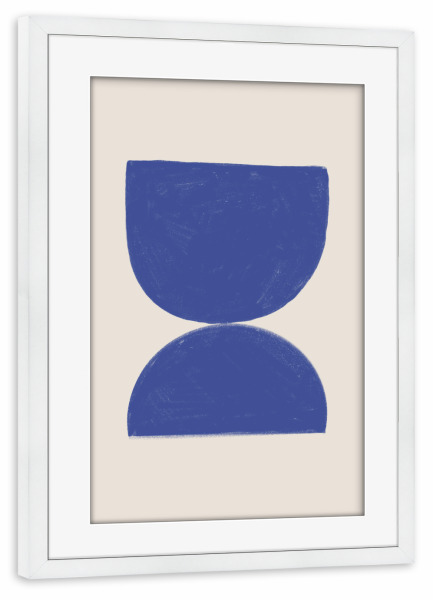 Poster mit Rahmen weiß "Rumi Blue" artboxONE - Abstrakt,Geometrie - Abstract,Abstrakt,Geometrie,Geometry,Formen,Form,Boho