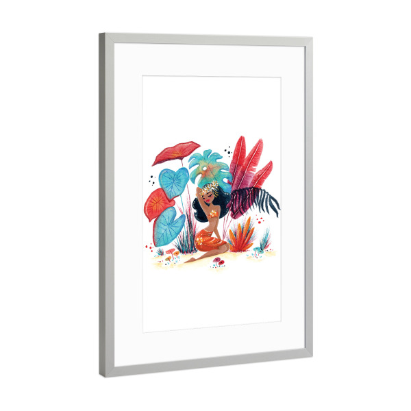 Poster mit Rahmen Silber "Fantom Fifi Art-Tropic Jungle" artboxONE - Natur,Floral,Comic,Menschen