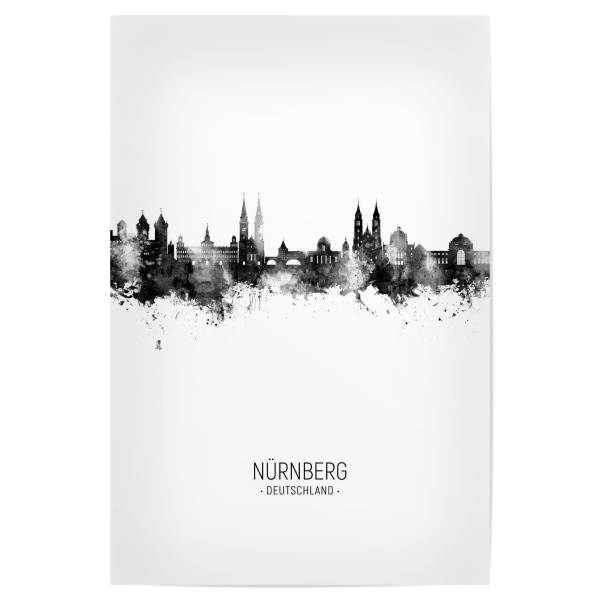 Poster 30x20 cm "Nürnberg Germany Skyline BW" artboxONE - Städte,Schwarzweiß