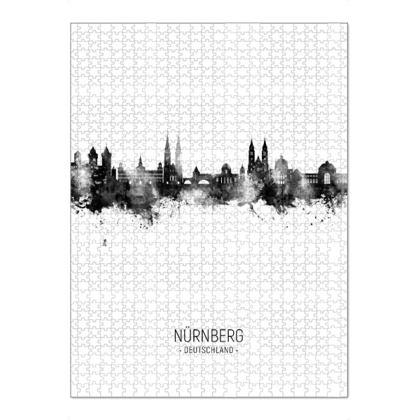 Puzzle Ravensburger "Nürnberg Germany Skyline BW" artboxONE - Städte,Schwarzweiß