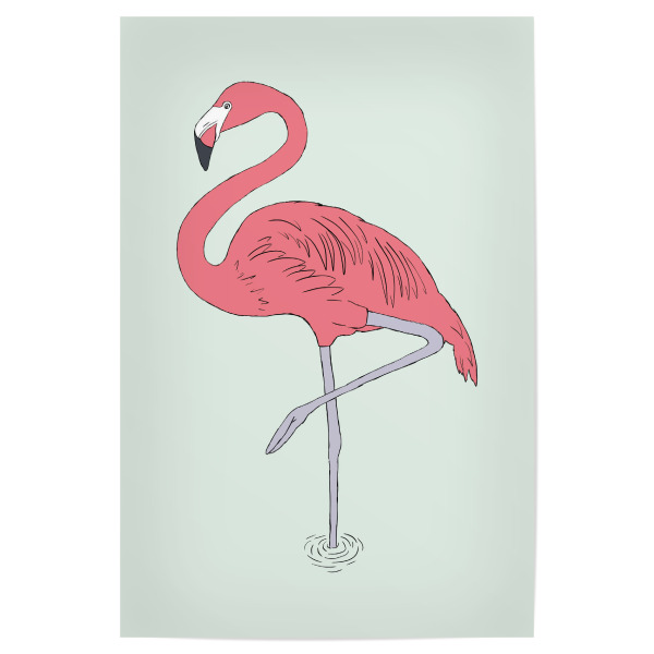 Poster "Flamingo relaxing" artboxONE - Natur,Reise,Tiere - Flamingo,Vogel,Tropisch,Rosa,Natur,Pink,Exotisch,Tier,Animal,Bird,Nature