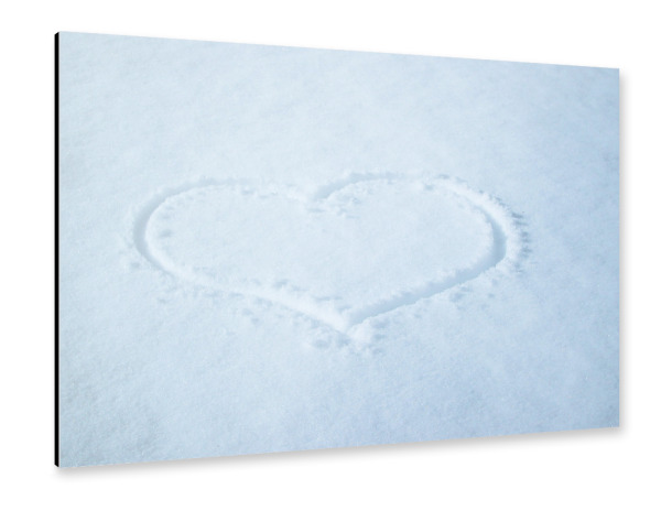 Alu-Dibond "Herz im Schnee" 30x20 cm artboxONE