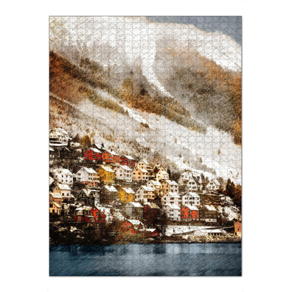 Puzzle Ravensburger "Norway Odda landscape art" artboxONE - Städte,Reise,Städte / Weitere