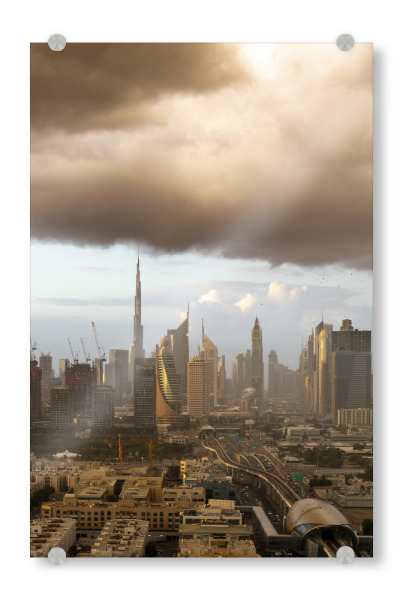 Acrylglasbild "Stormy Dubai" artboxONE - Städte,Reise,Architektur,Reise / Asien,Städte / Dubai