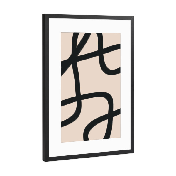 Poster mit Rahmen Schwarz (Metallic) "Walk The Line" artboxONE - Abstrakt,Geometrie