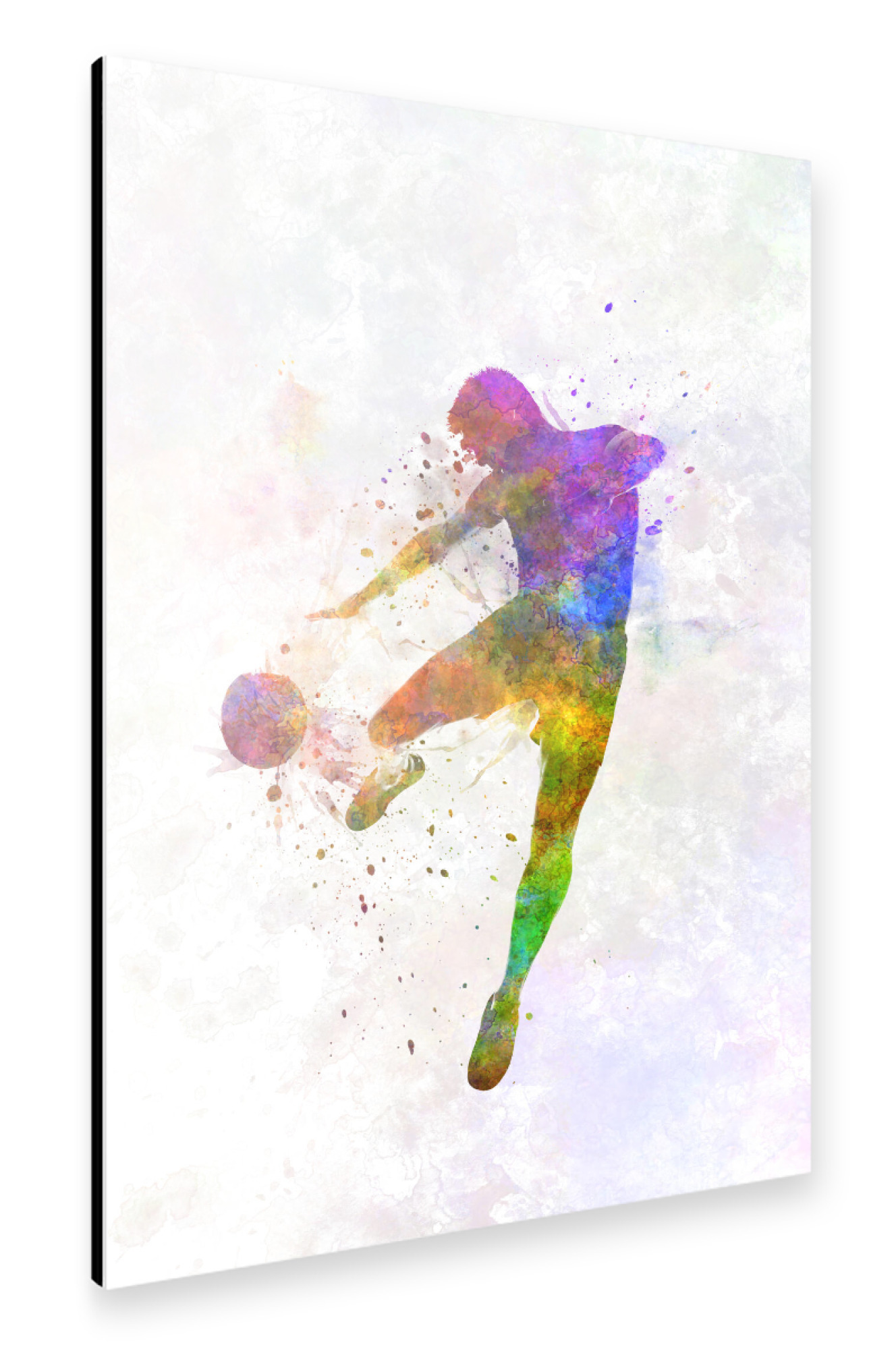 Alu-Dibond "Soccer player in watercolor-za" 75x50 cm artboxONE