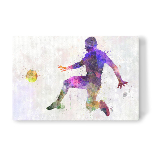 Soccer player in watercolor-y