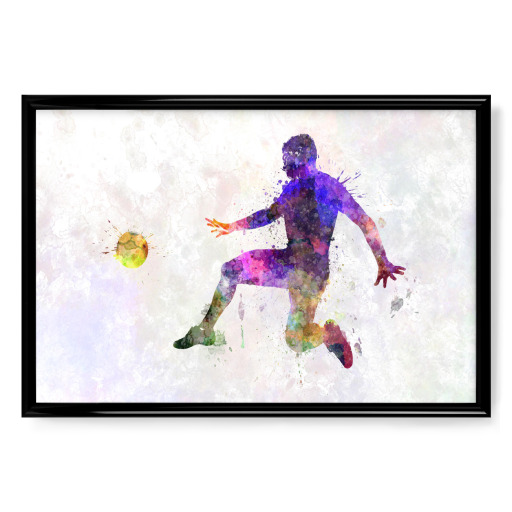 Soccer player in watercolor-y