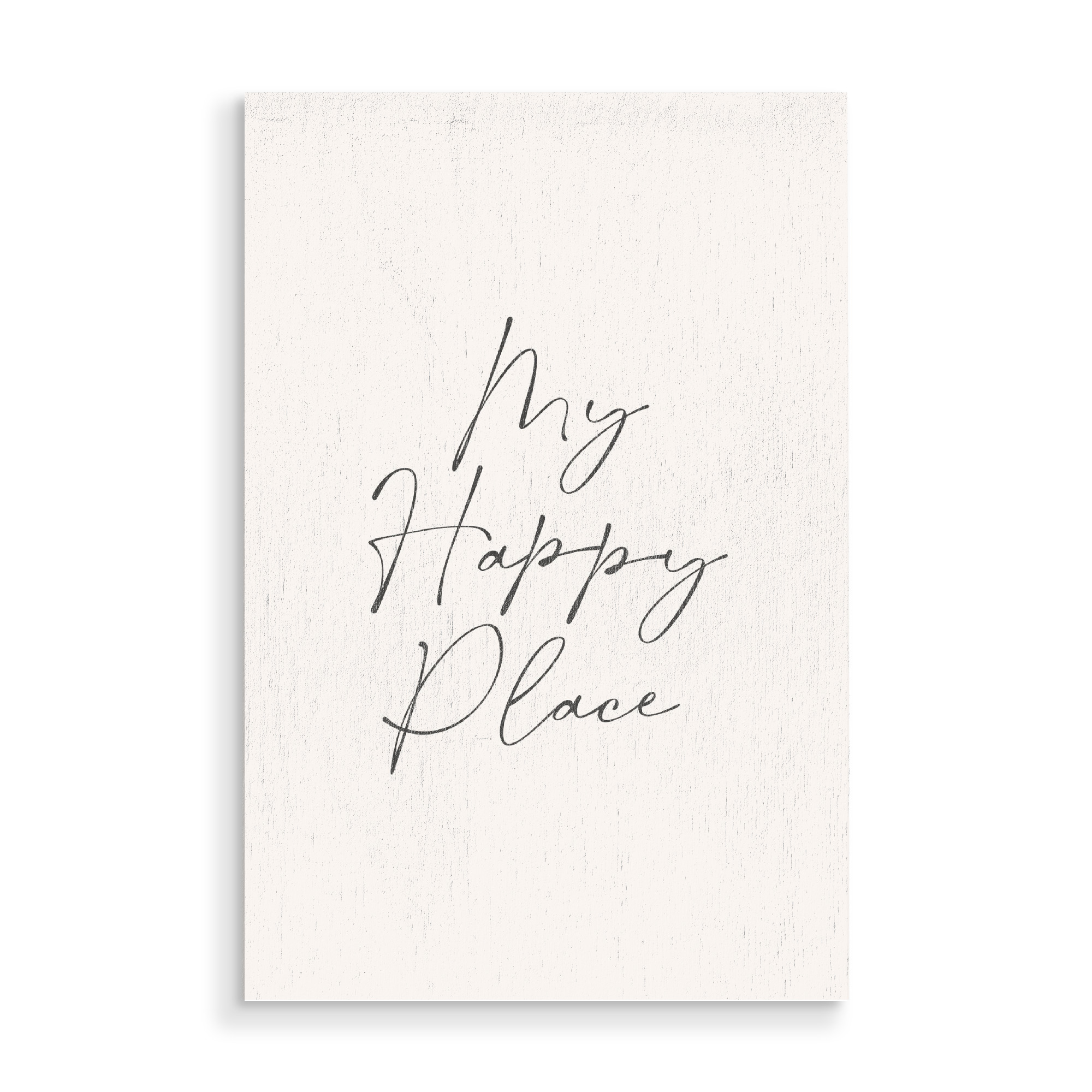 Holzbild "My Happy Place" artboxONE - Typografie - Typo,Typografie,Typography,Handlettering,Handschrift,Zuhause,Home,Minimal,Minimalistisch