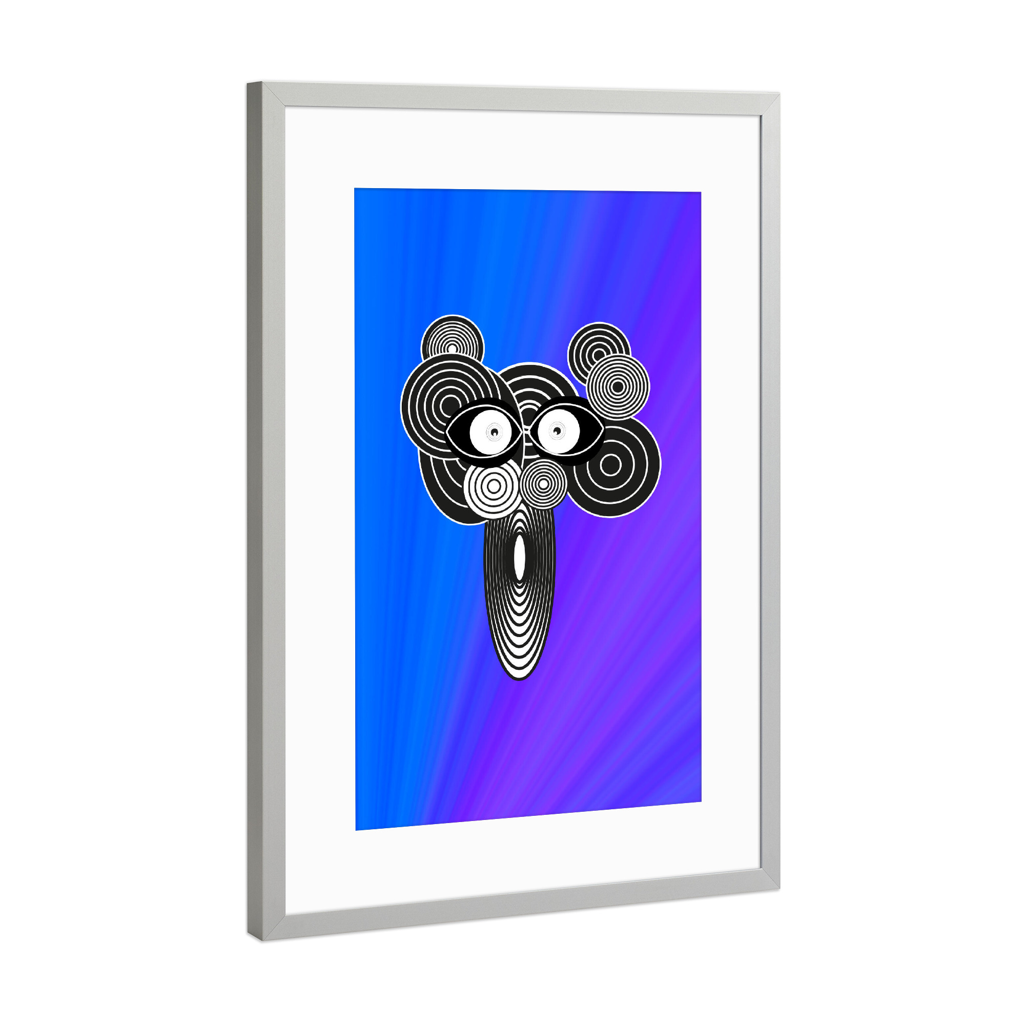 Poster mit Rahmen Silber "Comic animal minimal panta" artboxONE - Tiere,Comic,Abstrakt,Geometrie,Streetart