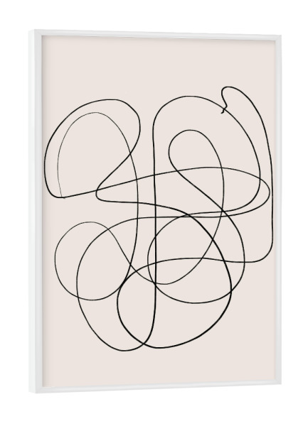 Poster mit weißem Rahmen "I am Confused" artboxONE - Abstrakt - Abstract,Abstrakt,Circles,Kreise,Boho,Beige