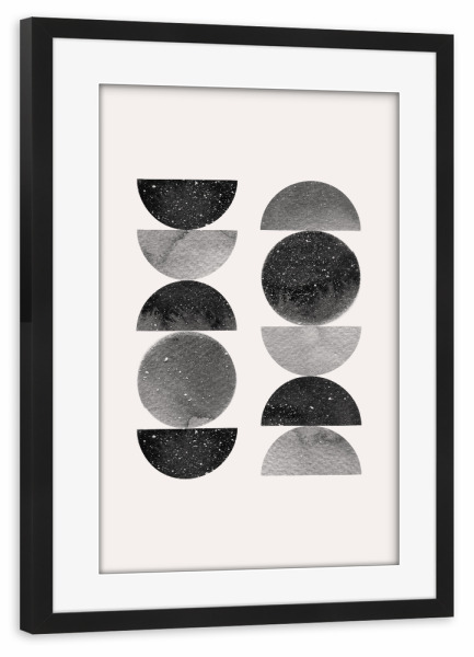 Poster mit Rahmen schwarz "Eternal Space" artboxONE - Abstrakt,Schwarzweiß,Geometrie