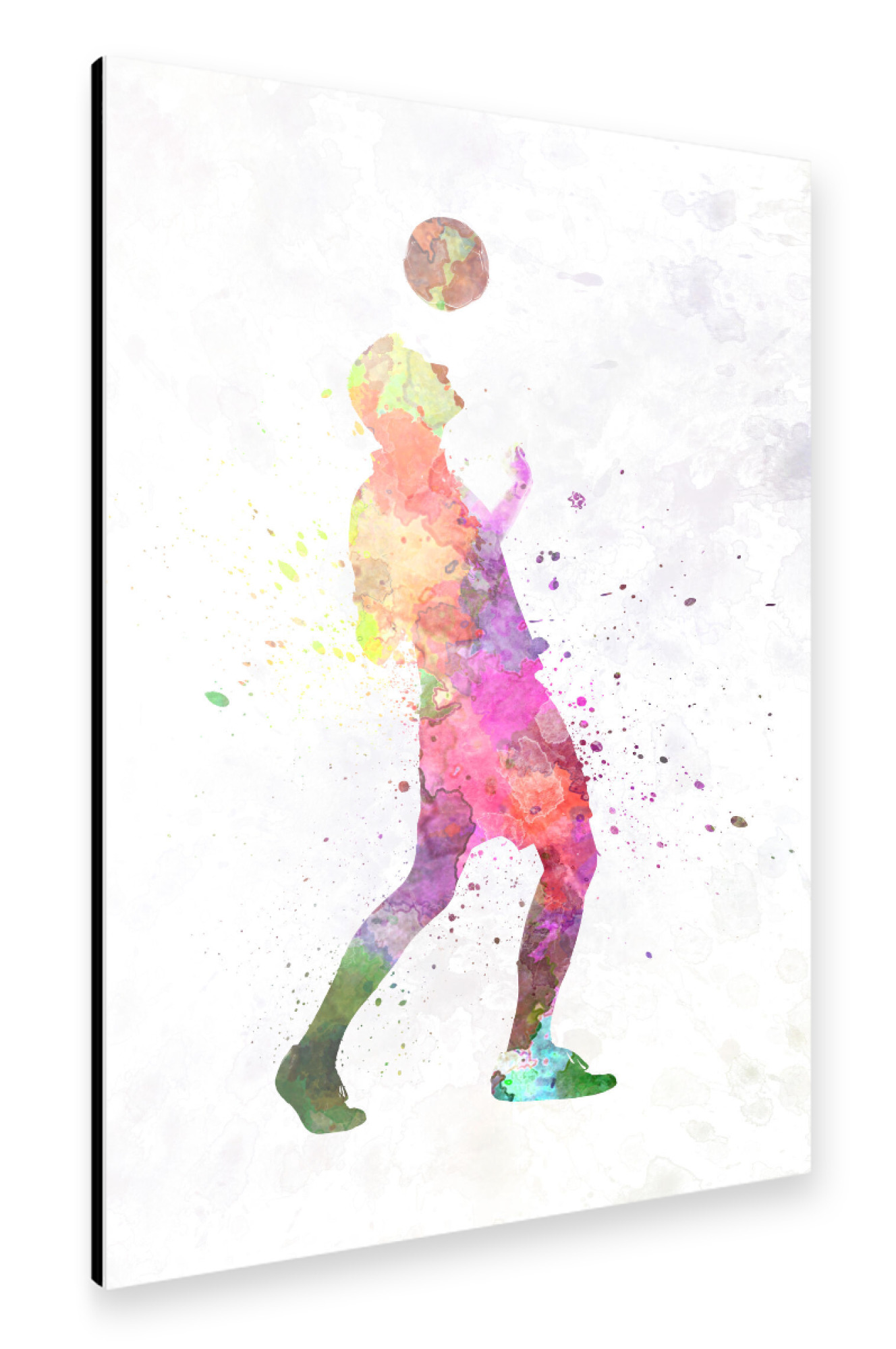 Alu-Dibond "Soccer player in watercolor-l" 30x20 cm artboxONE