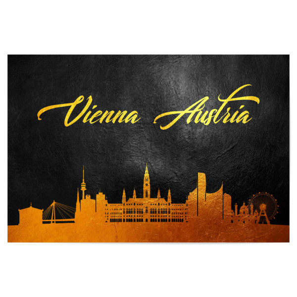 Poster 30x20 cm "Vienna Austria Gold Skyline" artboxONE - Städte,Städte / Wien - Vienna skyline,Austria,österreich,Stadt,City,Reise,Travel