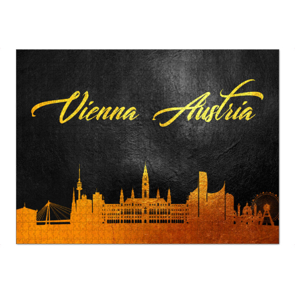 Puzzle Ravensburger "Vienna Austria Gold Skyline" artboxONE - Städte,Städte / Wien - Vienna skyline,Austria,österreich,Stadt,City,Reise,Travel