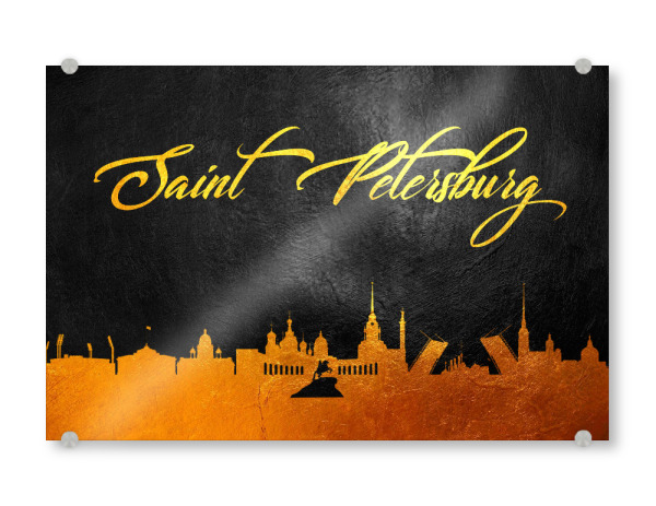 Acrylglasbild "Saint Petersburg Russia Gold" artboxONE - Reise,Städte / Sankt Petersburg - Saint petersburg,Russia,Reise,Travel,Stadt,City,Russland