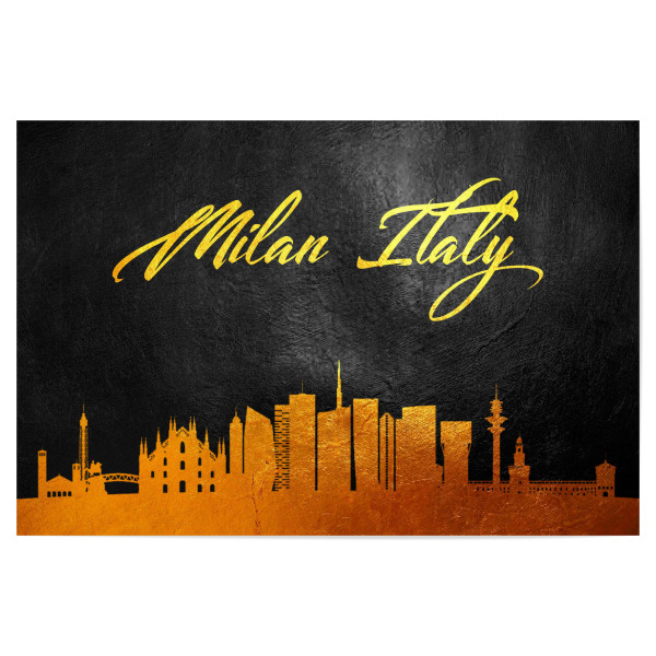 Poster "Milan Italy Gold Skyline" artboxONE - Städte,Städte / Mailand - Milan,Italy,Italien,City,Stadt,Reise,Travel