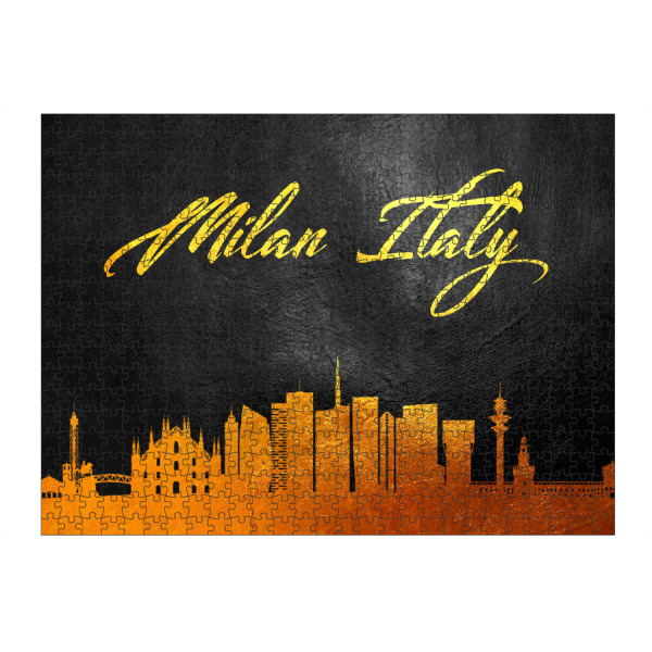 artboxONE Puzzle "Milan Italy Gold Skyline" artboxONE - Städte,Städte / Mailand - Milan,Italy,Italien,City,Stadt,Reise,Travel - Bild milan
